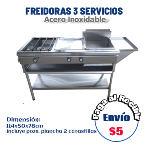 Freidora abierta 3 servicios 114x50x78 cm