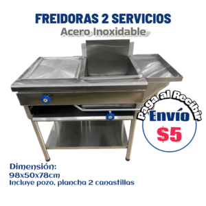 Freidora abierta 2 servicios 98x50x78 cm