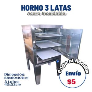 Horno 3 latas 58x60x107 cm