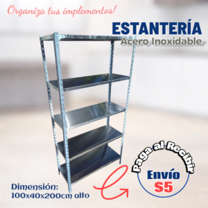 Estantería desarmable 5 bandejas 100x40x200 cm