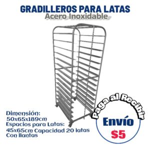 Gradillero grande con ruedas 50x65x189 cm