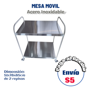 Mesa móvil 2 niveles 51x78x85 cm