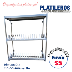 Platillero accesorio 3 niveles 110x28x100 cm