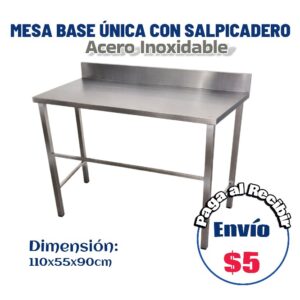 Mesa simple con salpicadero 110x55x90 cm