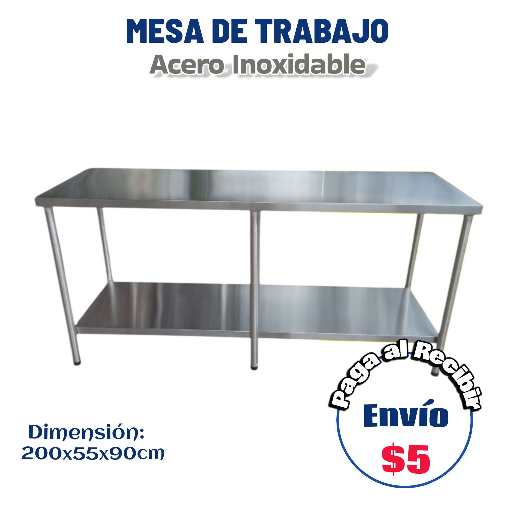 Mesa doble grande 200x55x90 cm