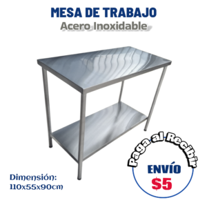 Mesa doble mediana 110x55x90 cm