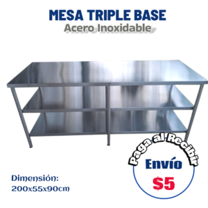 Mesa triple grande 200x55x90 cm